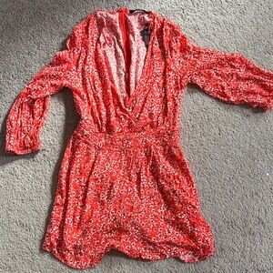 Dynamite Red Floral Women's Romper